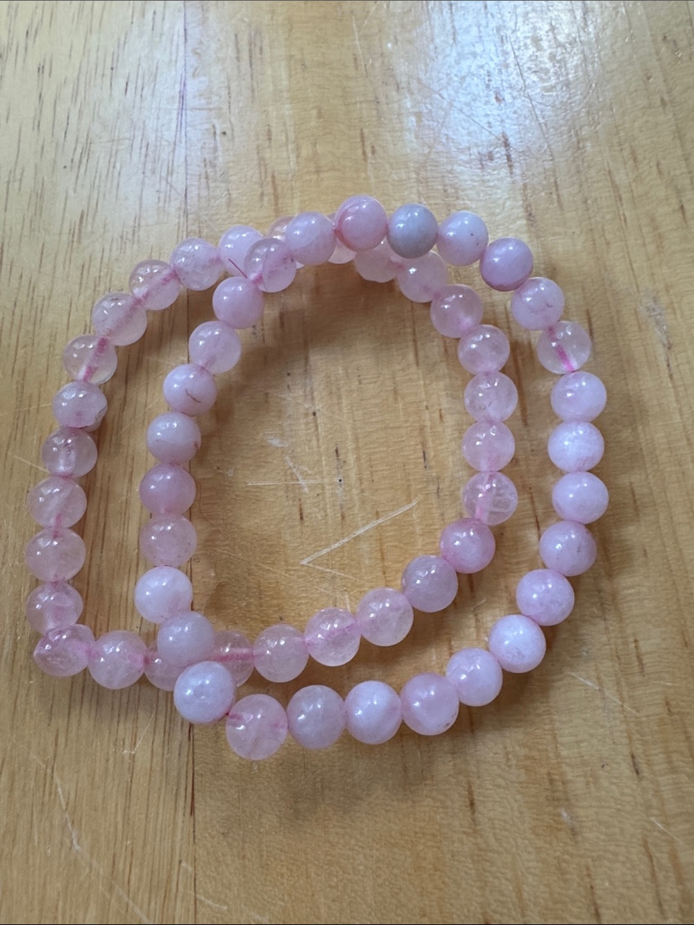 Rose Quartz Pink Beaded Stretch Bracelets